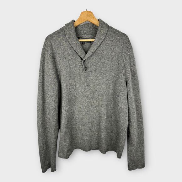 Rag & Bone Mens size XL 100% Wool Charcoal Gray Confetti Nelson Sweater - Picture 2 of 10